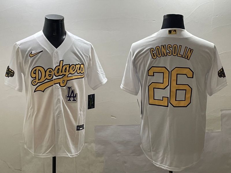 Men Los Angeles Dodgers 26 Gonsolin White All star Game 2025 Nike MLB Jersey style 5